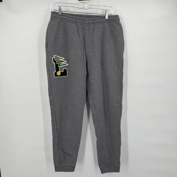 Lacoste Men's Pennants Badge GRAY Cotton Jogger Sweatpants Size US L - Picture 1 of 13